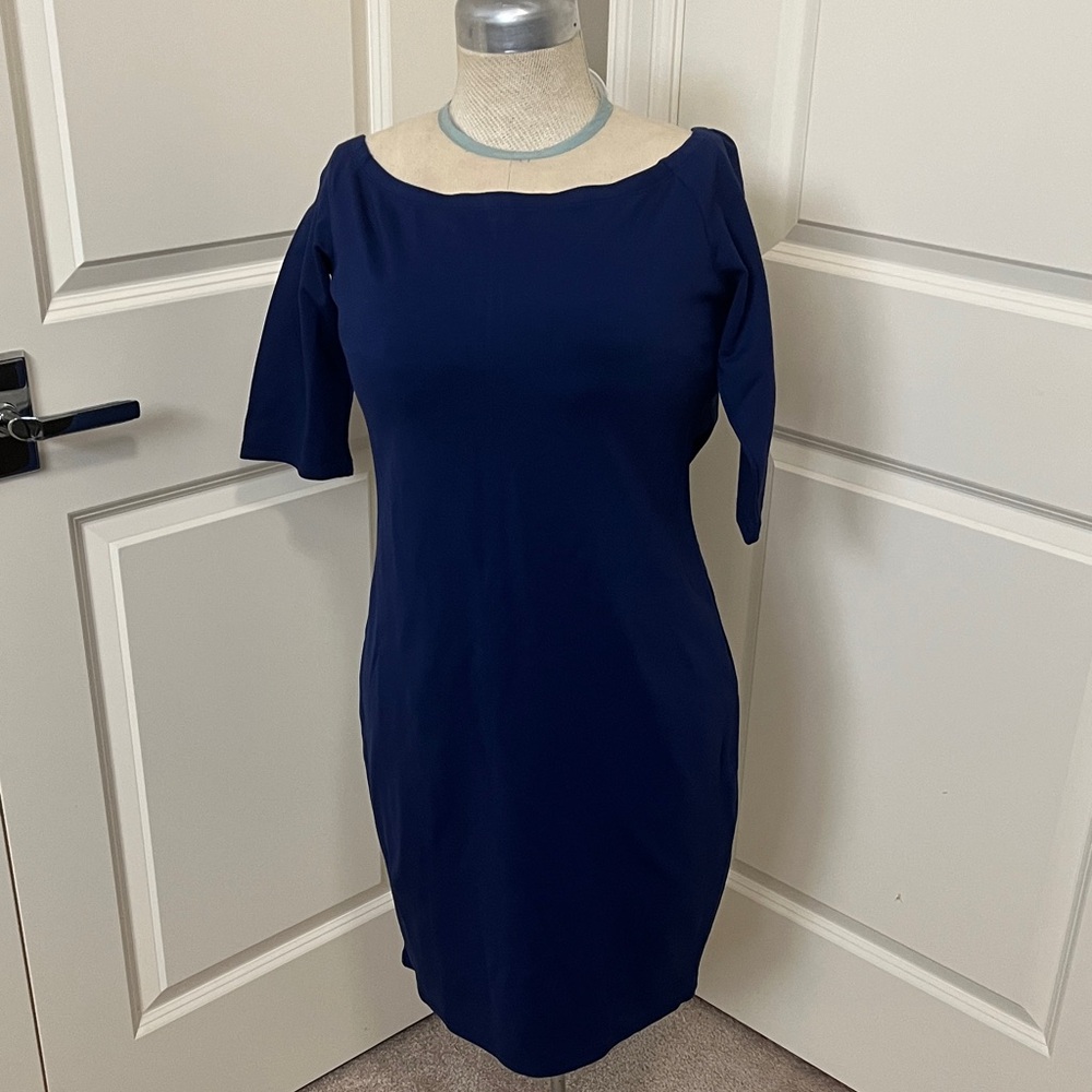 Le Chateau Classic Navy 3/4 Sleeve Cocktail Dress